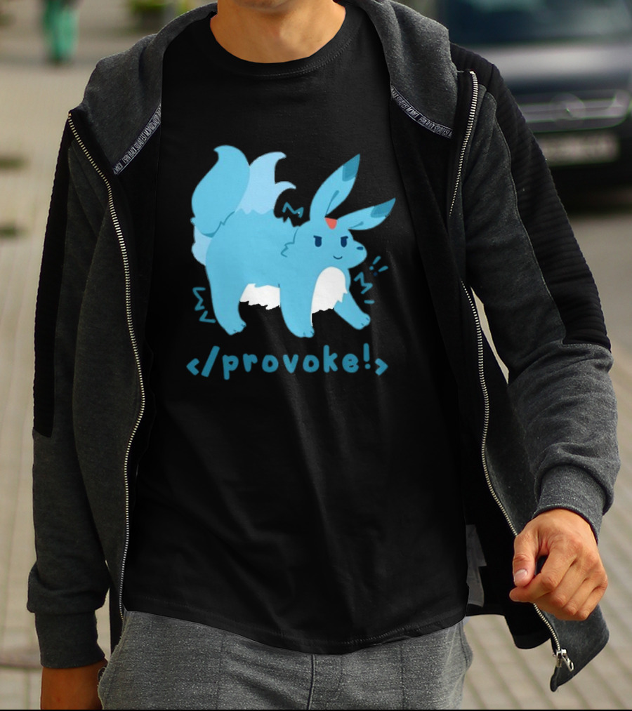 Provoke Pokemon Inspired Blue Character With Coding Element T-Shirt