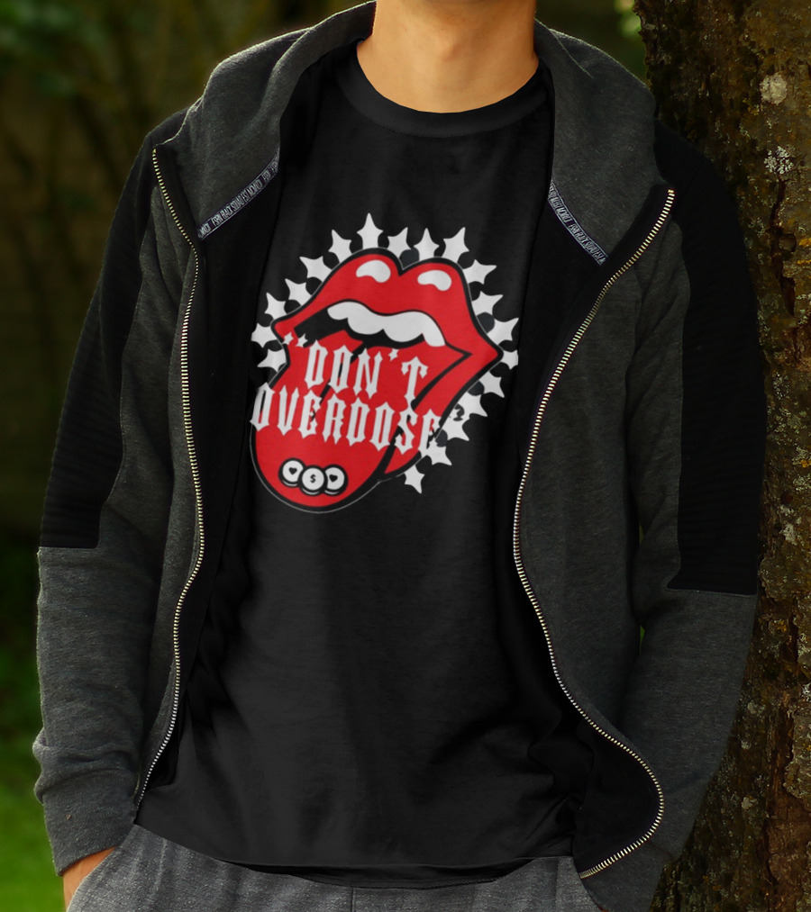 Upperlevel916 Evol Love Is A Drug Don't Overdose Iconic Red Lips T-Shirt
