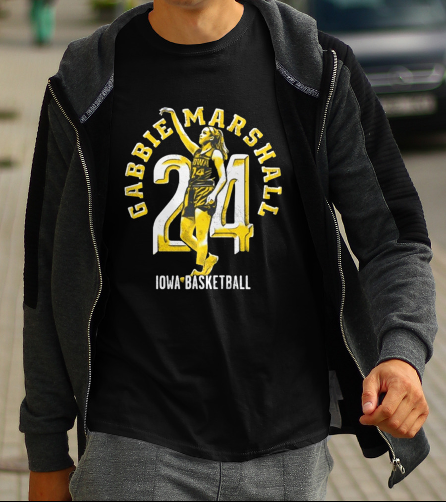 Gabbie Marshall 24 Iowa Basketball Player Iconic Jersey T-Shirt