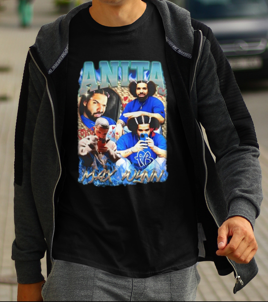 Anita Max Wynn Goofy Garms Blue Photography Collage T-Shirt
