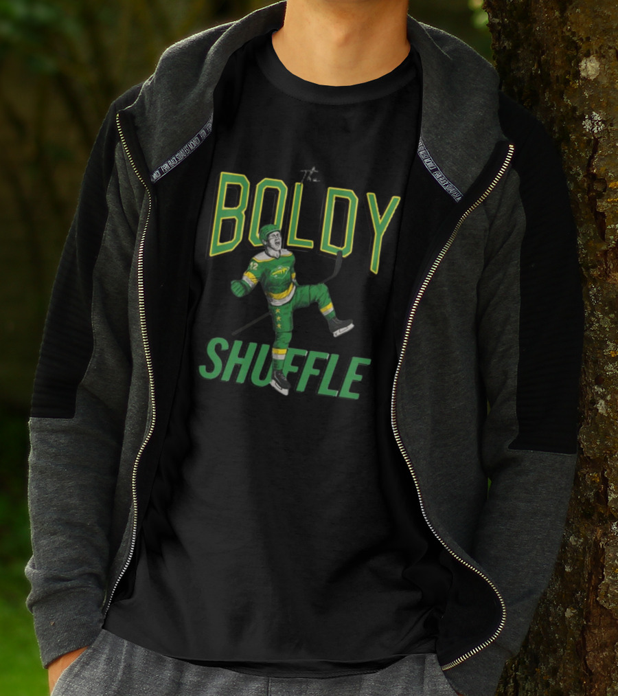Hockeylodge Boldy Shuffle Hockey Player Green Jersey Action T-Shirt