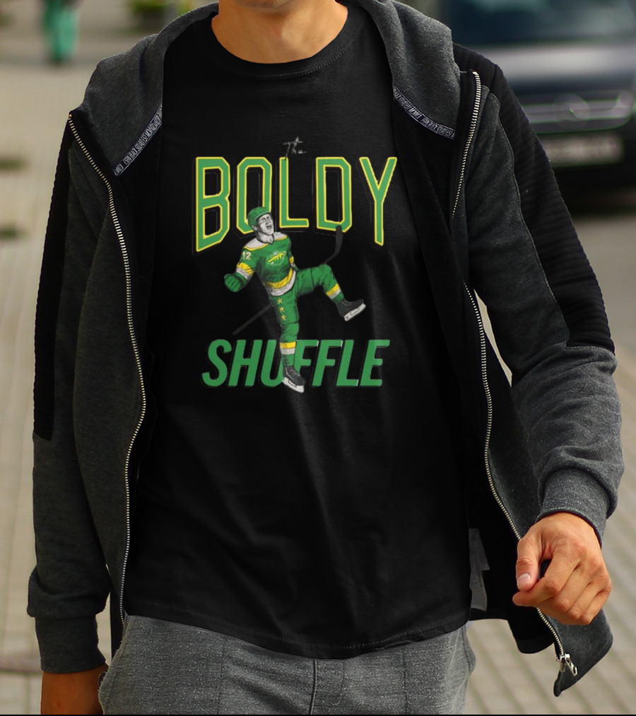Hockeylodge Boldy Shuffle Hockey Player Green Jersey Action T-Shirt