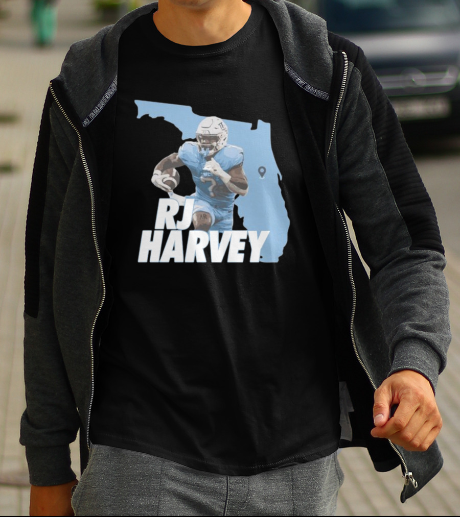 RJ Harvey Florida Football Map Background T-Shirt