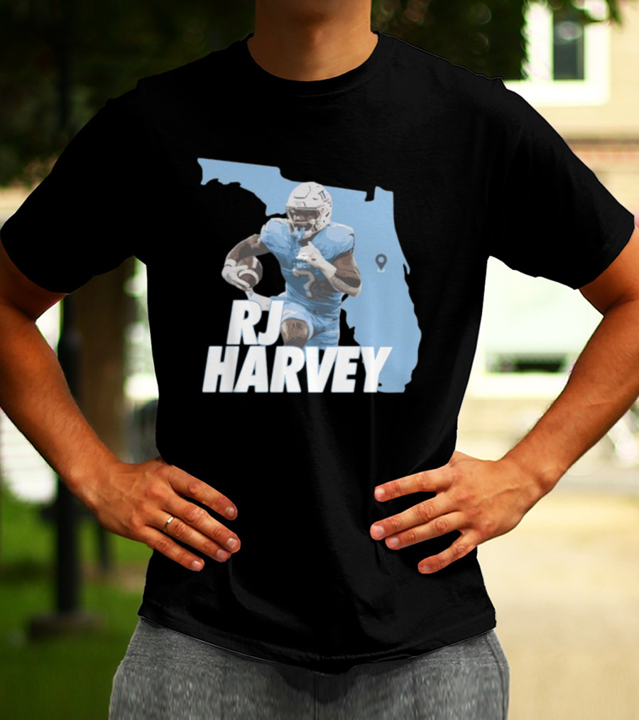 RJ Harvey Florida Football Map Background T-Shirt