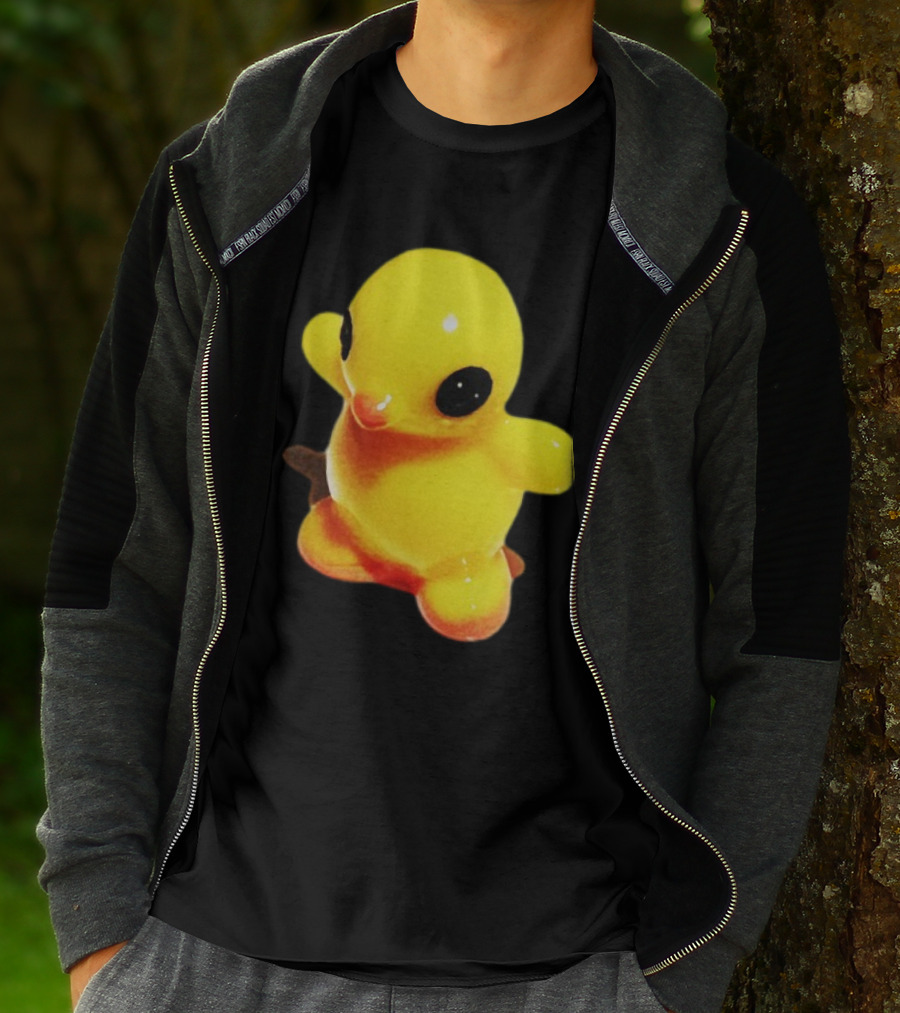 Fleshwater Plastic Duck Yellow Figurine With Black Eyes T-Shirt