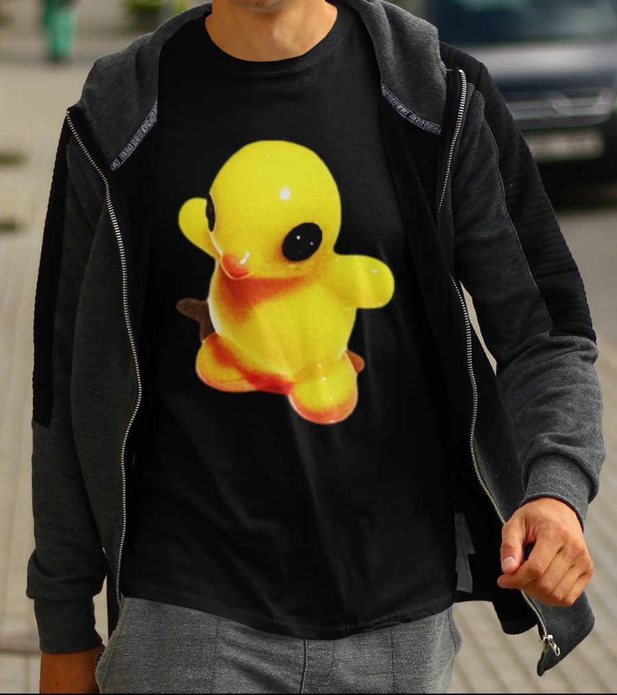 Fleshwater Plastic Duck Yellow Figurine With Black Eyes T-Shirt