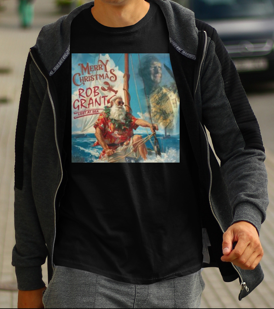 Merry Christmas Rob Grant Lost At Sea Santa Sailing Adventure T-Shirt