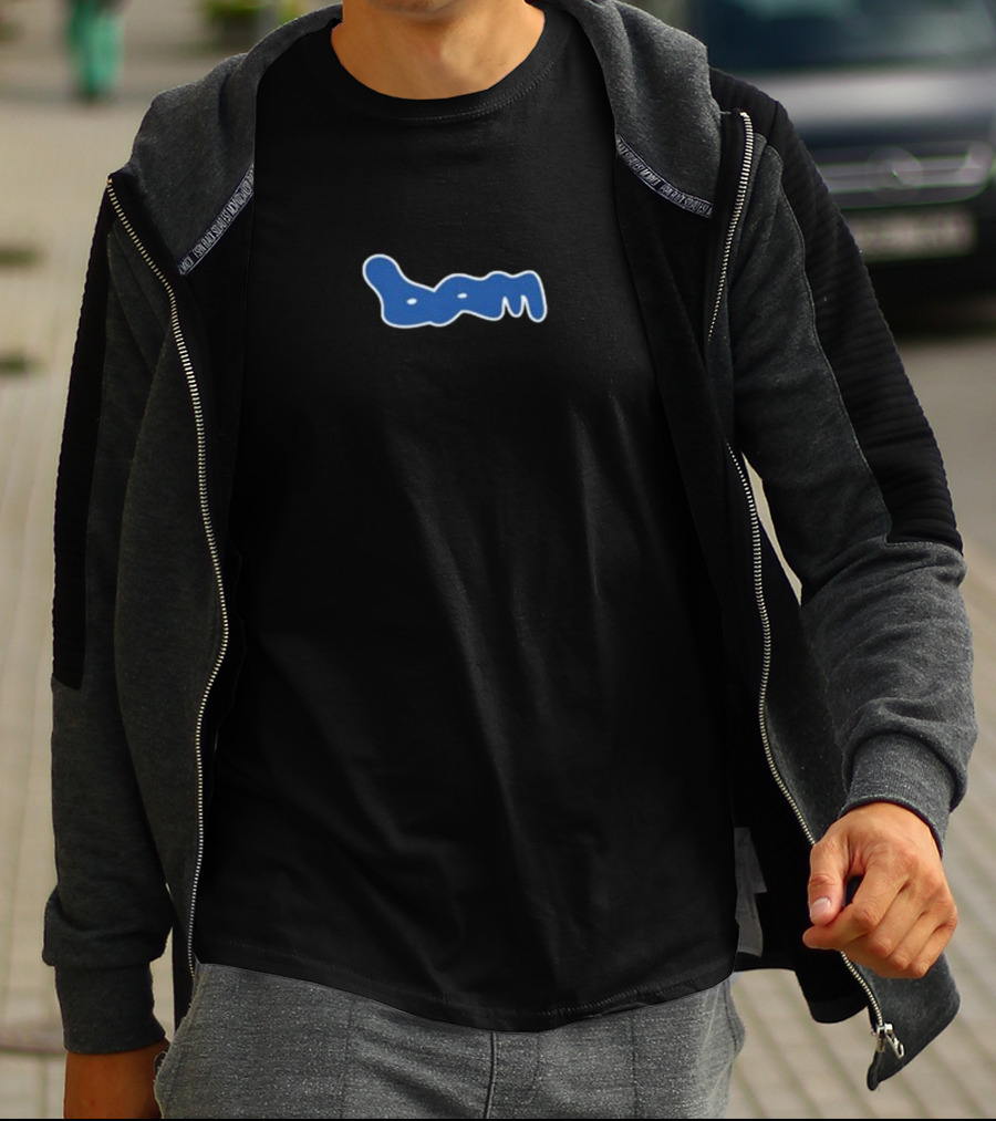 Bam Bust A Move 90s Style Logo Iconic Blue Text T-Shirt