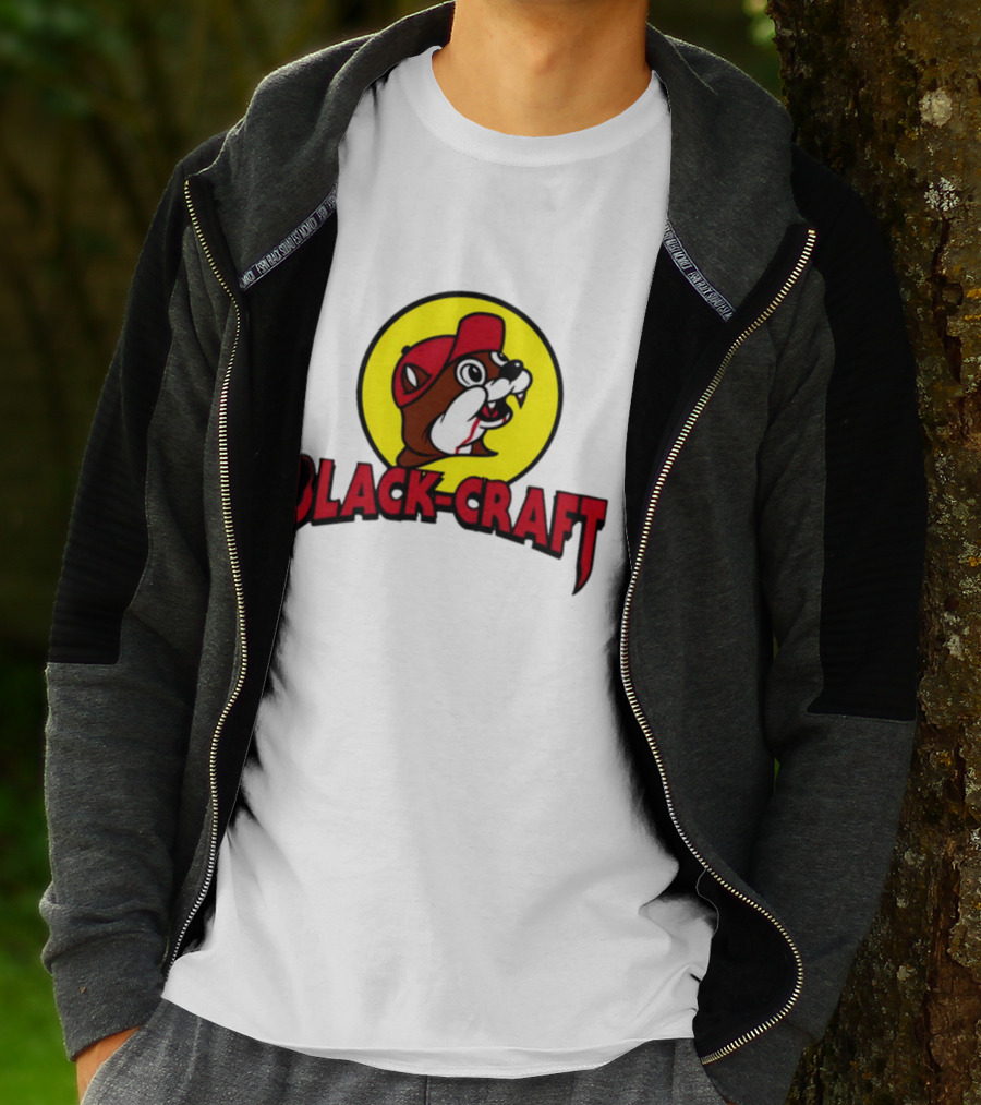 Black Craft Bucees Softstyle V-Neck Texan Mascot T-Shirt