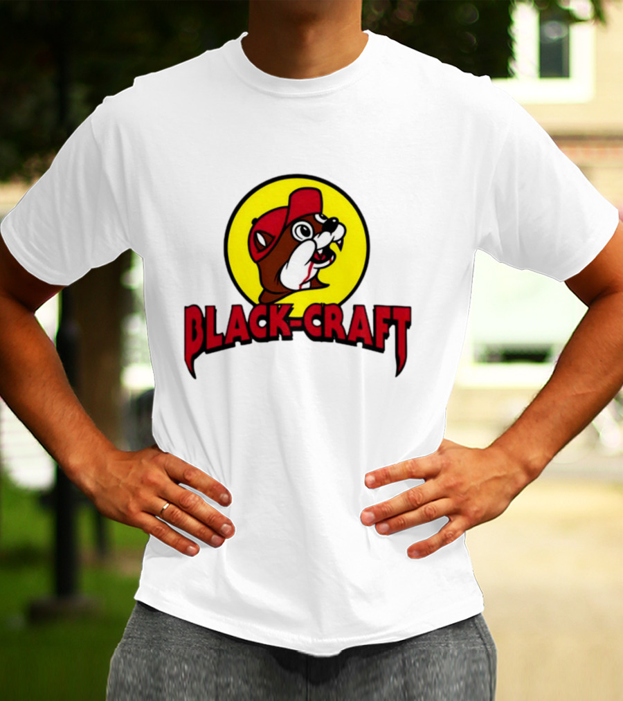 Black Craft Bucees Softstyle V-Neck Texan Mascot T-Shirt