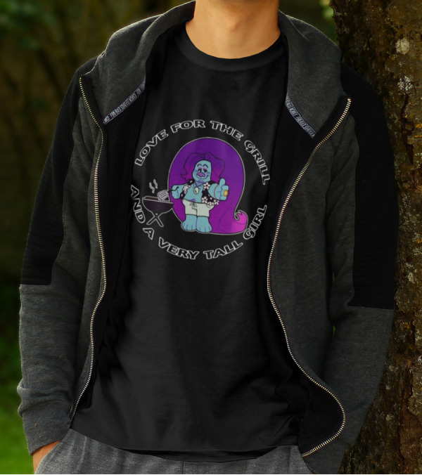 Love For The Grill And A Very Tall Girl Ovisghost BBQ T-Shirt