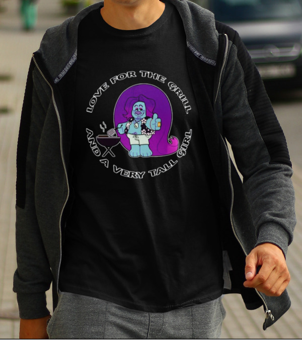 Love For The Grill And A Very Tall Girl Ovisghost BBQ T-Shirt