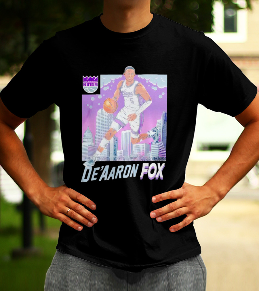 Sacramento Kings De’Aaron Fox Basketball City Skyline Kings T-Shirt