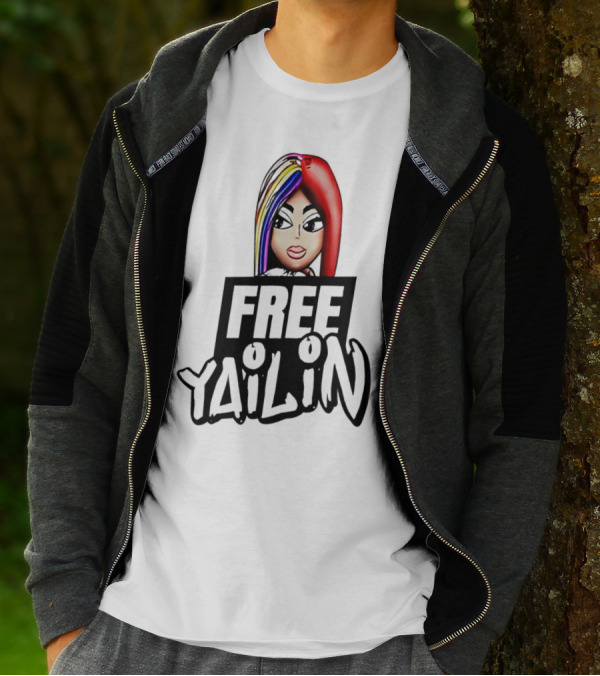 Free Yailin Colorful Hair Cartoon T-Shirt