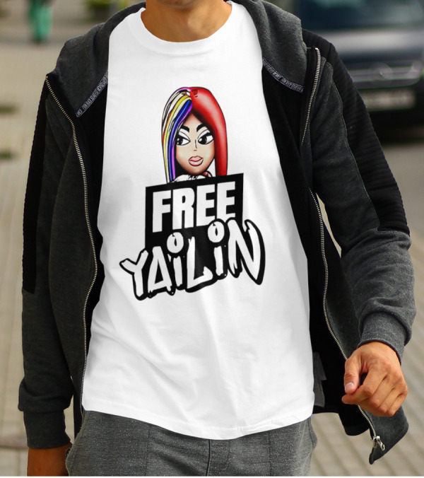 Free Yailin Colorful Hair Cartoon T-Shirt