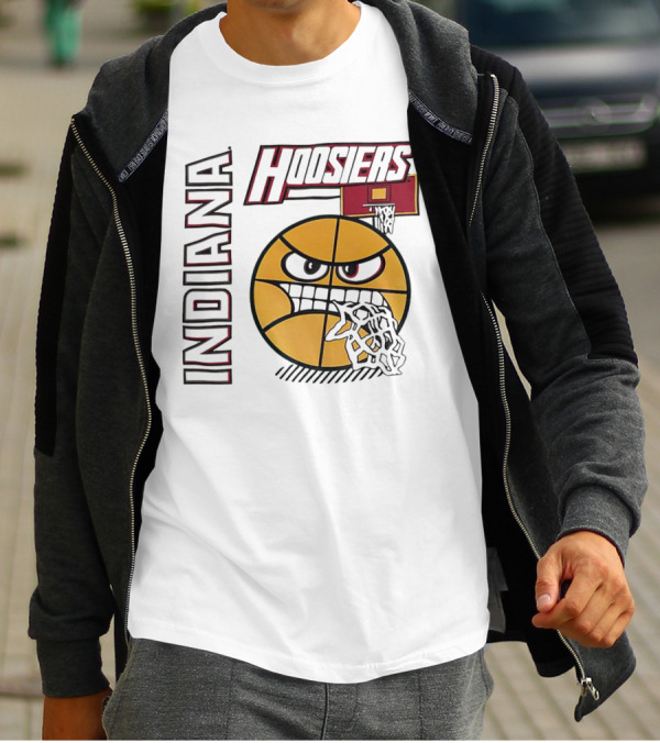 Indiana Hoosiers Angry Basketball Face T-Shirt