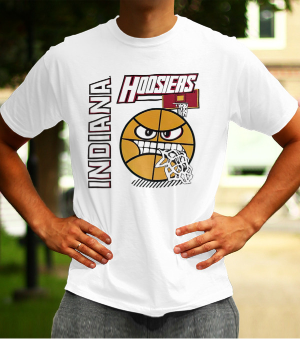 Indiana Hoosiers Angry Basketball Face T-Shirt