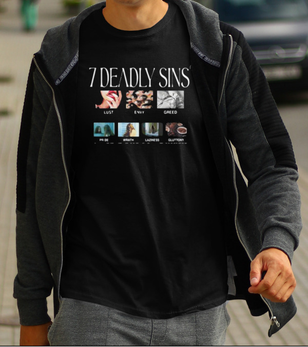 7 Deadly Sins Lust Envy Greed Pride Wrath Laziness Gluttony T-Shirt