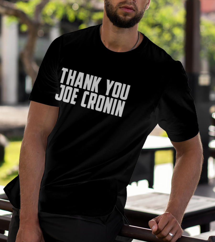 Thank You Joe Cronin Message Tee Black T-Shirt