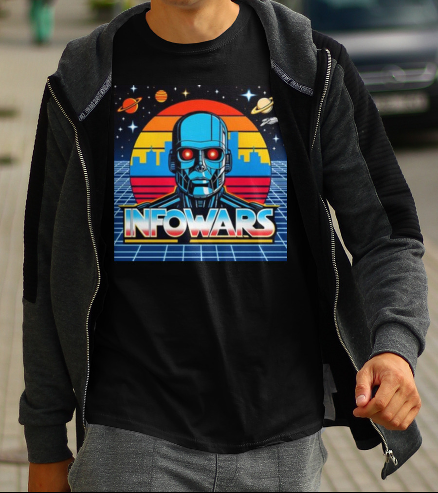 Infowars Skynet Retro Futuristic Robot T-Shirt