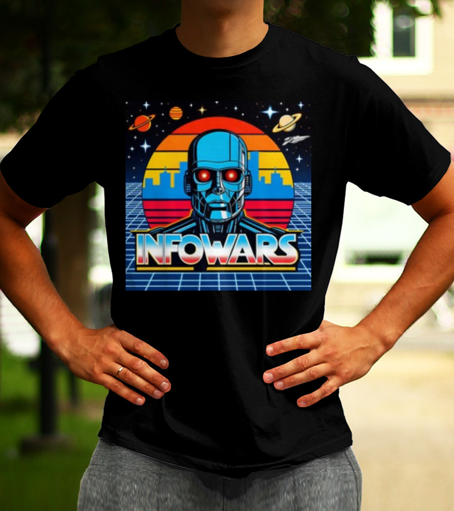 Infowars Skynet Retro Futuristic Robot T-Shirt