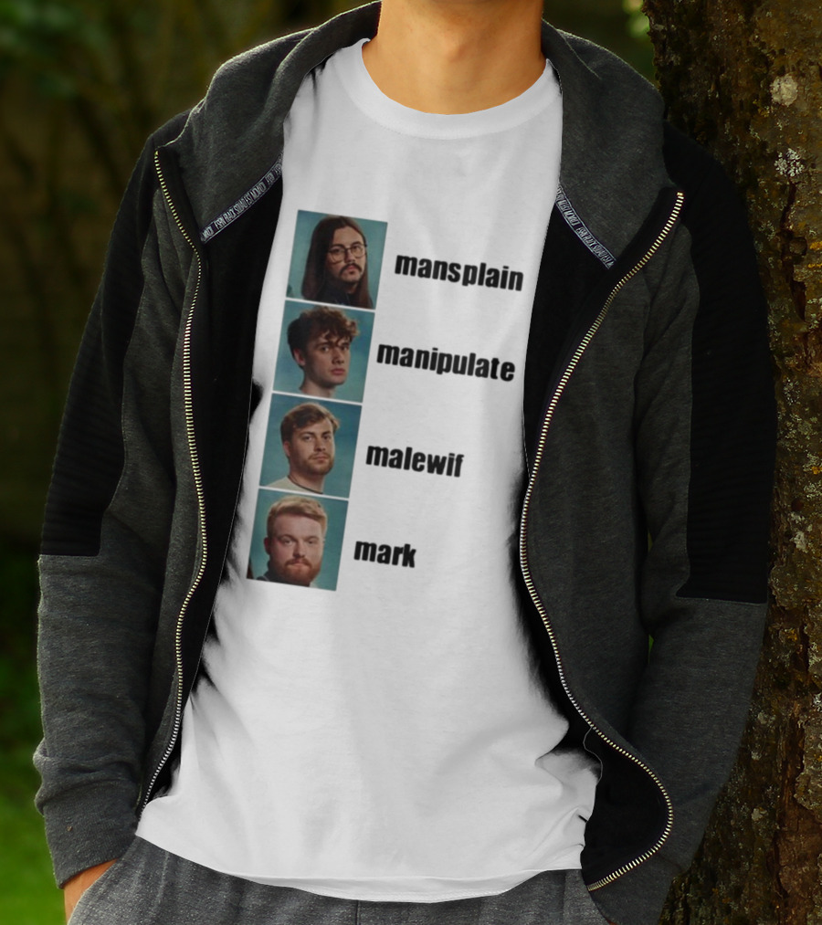 Mansplain Manipulate Malewife Mark Faces T-Shirt