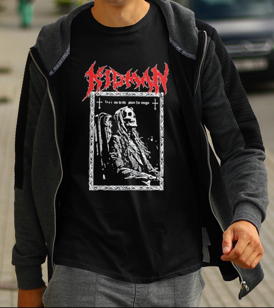 Kidman We Come To This Place For Magic Death Metal Skeleton Chair T-Shirt