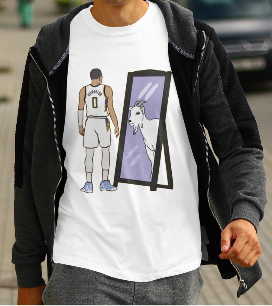 Tyrese Haliburton 0 Reflecting Goat In Mirror T-Shirt
