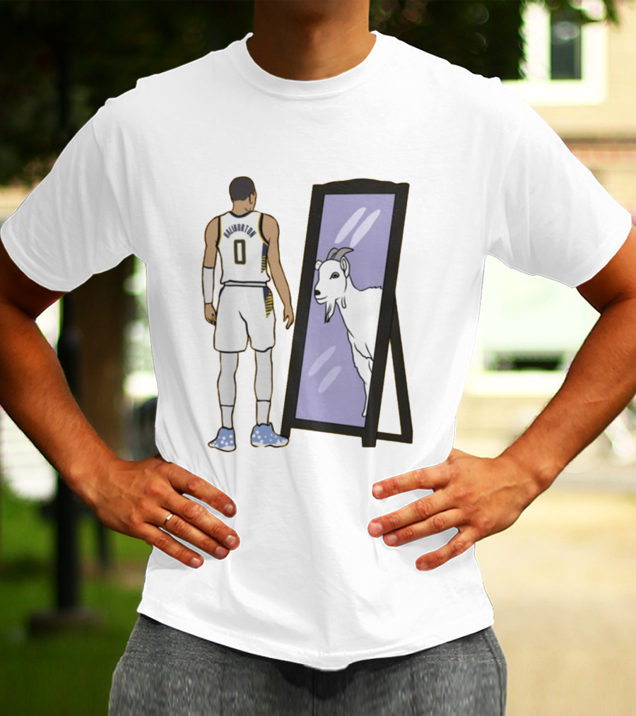 Tyrese Haliburton 0 Reflecting Goat In Mirror T-Shirt