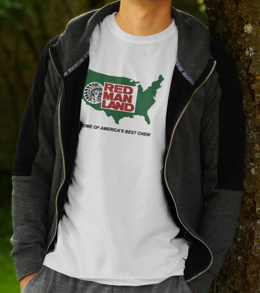 Cornbreadcountryclub Red Man Land Home Of America's Best Chew Map T-Shirt