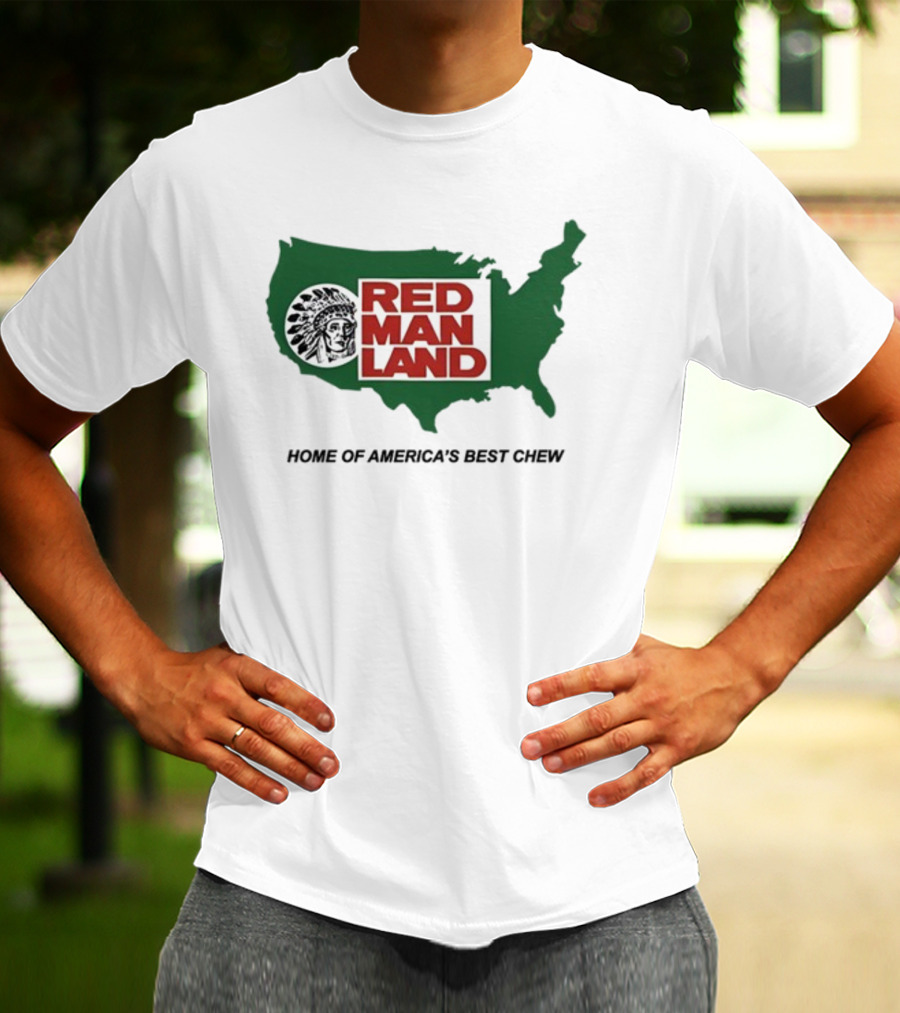 Cornbreadcountryclub Red Man Land Home Of America's Best Chew Map T-Shirt