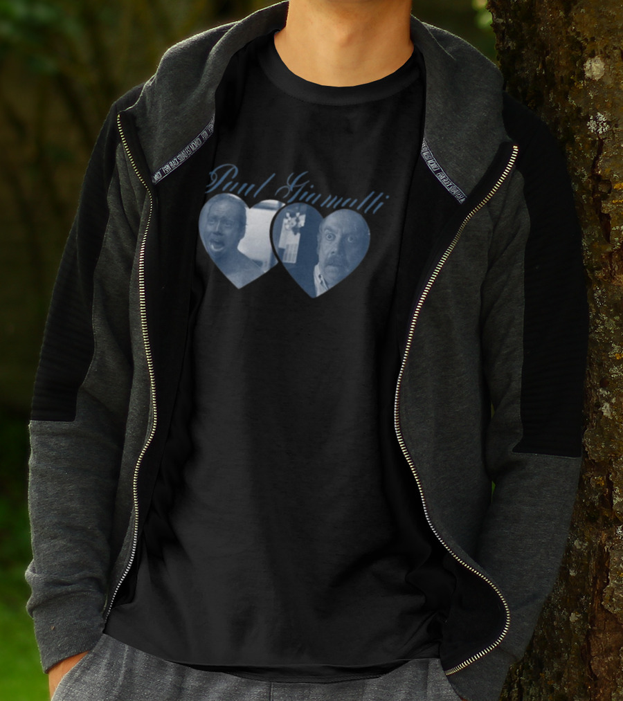 Paul Giamatti Double Heart Expression Collage T-Shirt