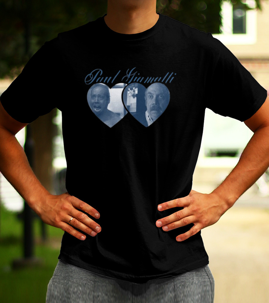 Paul Giamatti Double Heart Expression Collage T-Shirt