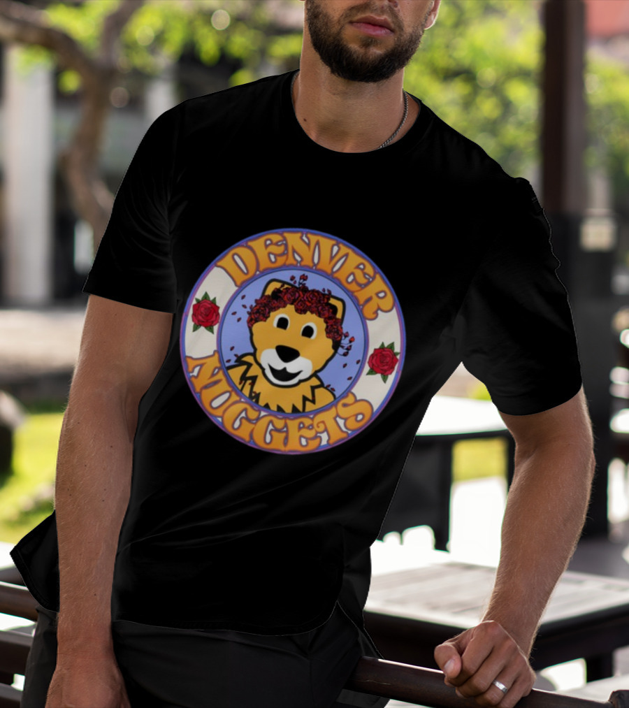 Denver Nuggets Floral Mascot Circle T-Shirt