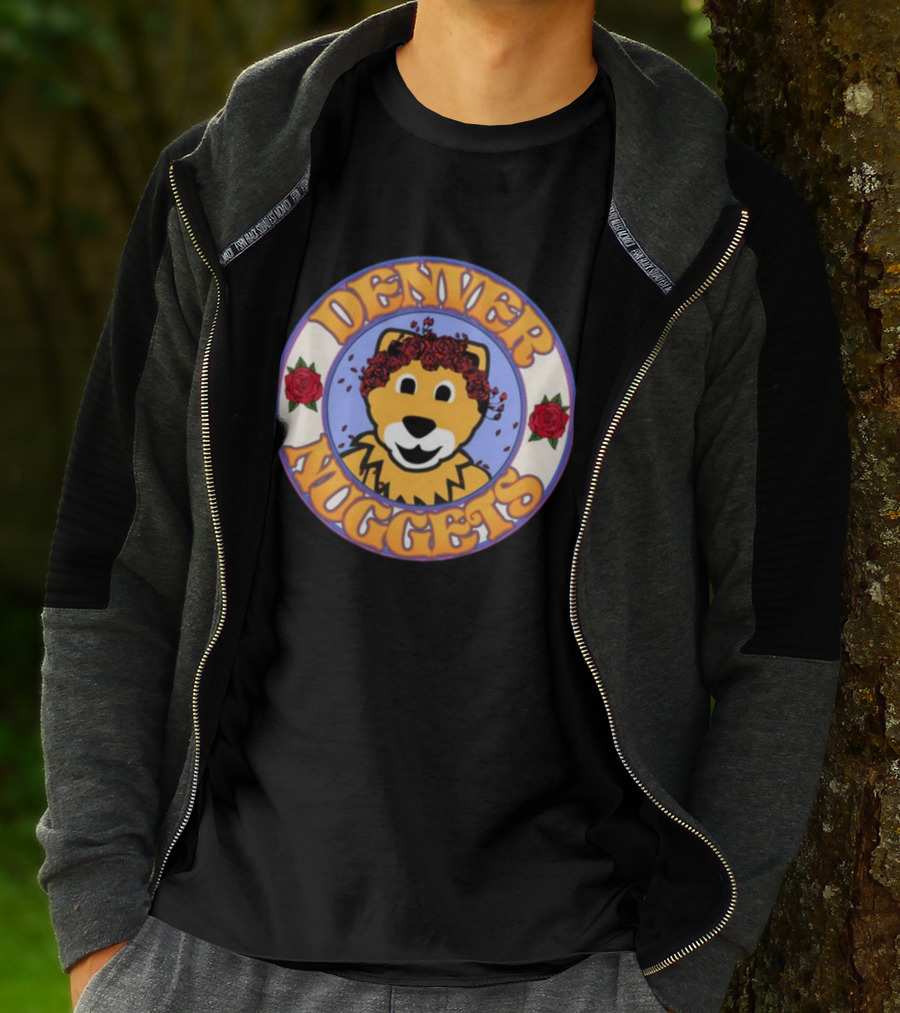Denver Nuggets Floral Mascot Circle T-Shirt