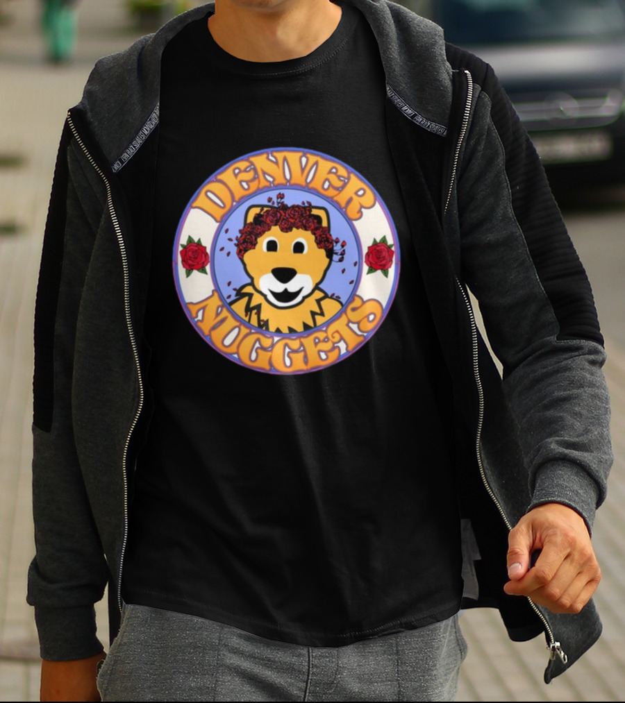 Denver Nuggets Floral Mascot Circle T-Shirt