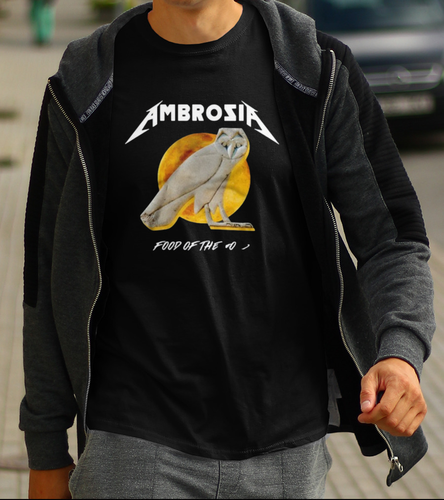 Ambrosia Food Of The Gods Owl Icon With Sun Background T-Shirt