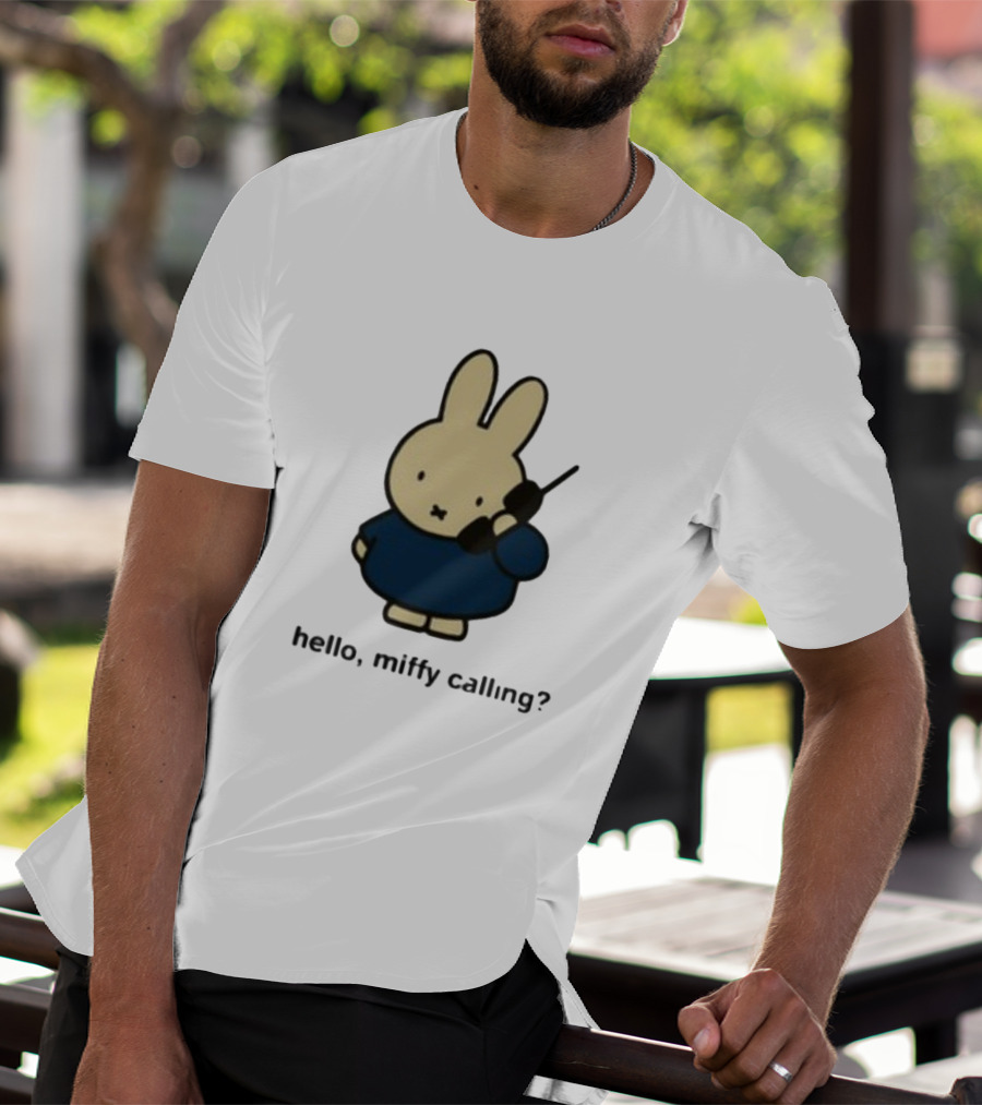 Misty Horizons Miffy Calling Cute Character Phone Conversation T-Shirt
