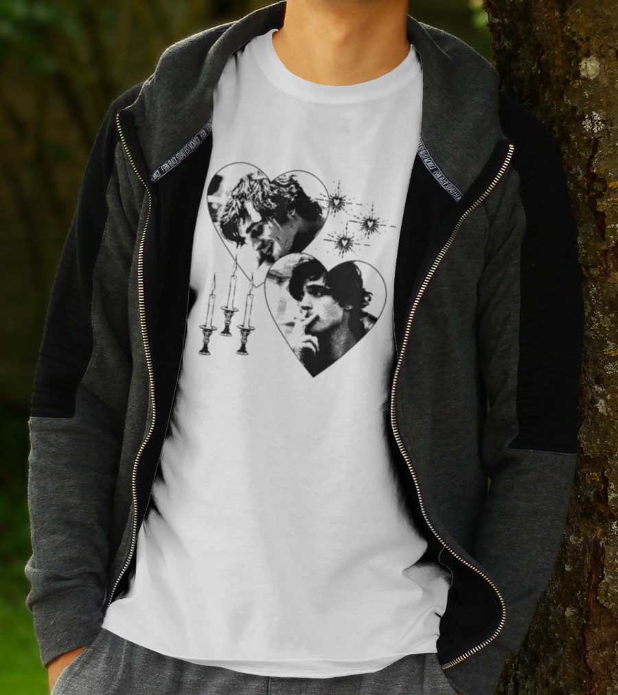 Mustardyardpress Saltburn Felix Hearts Candlelight Portraits T-Shirt