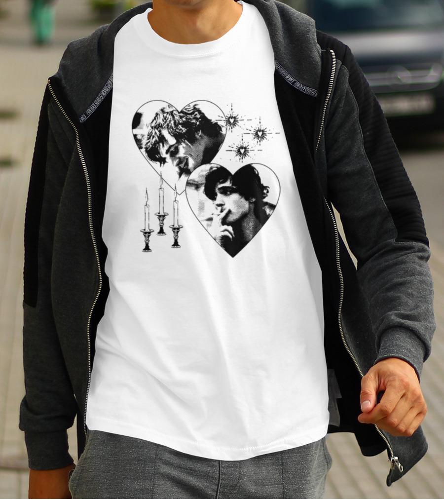 Mustardyardpress Saltburn Felix Hearts Candlelight Portraits T-Shirt