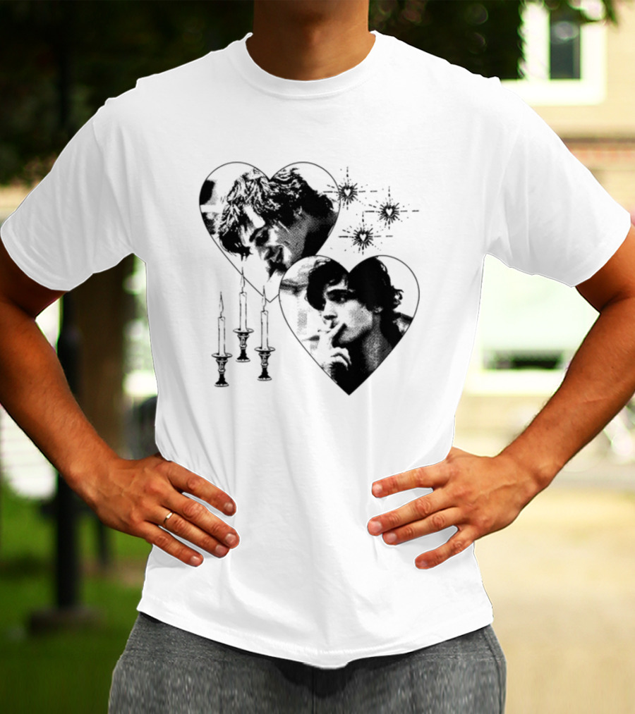 Mustardyardpress Saltburn Felix Hearts Candlelight Portraits T-Shirt