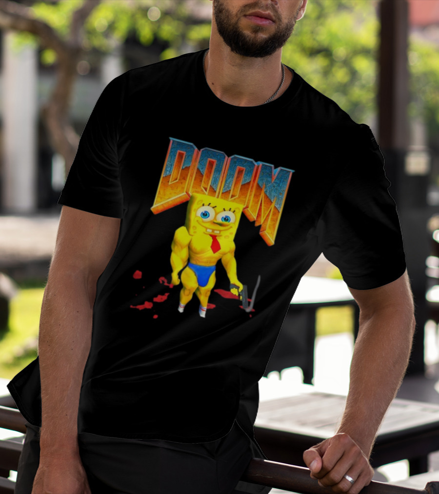 Doom Spongebob Teenhearts Muscular Parody Crossover T-Shirt