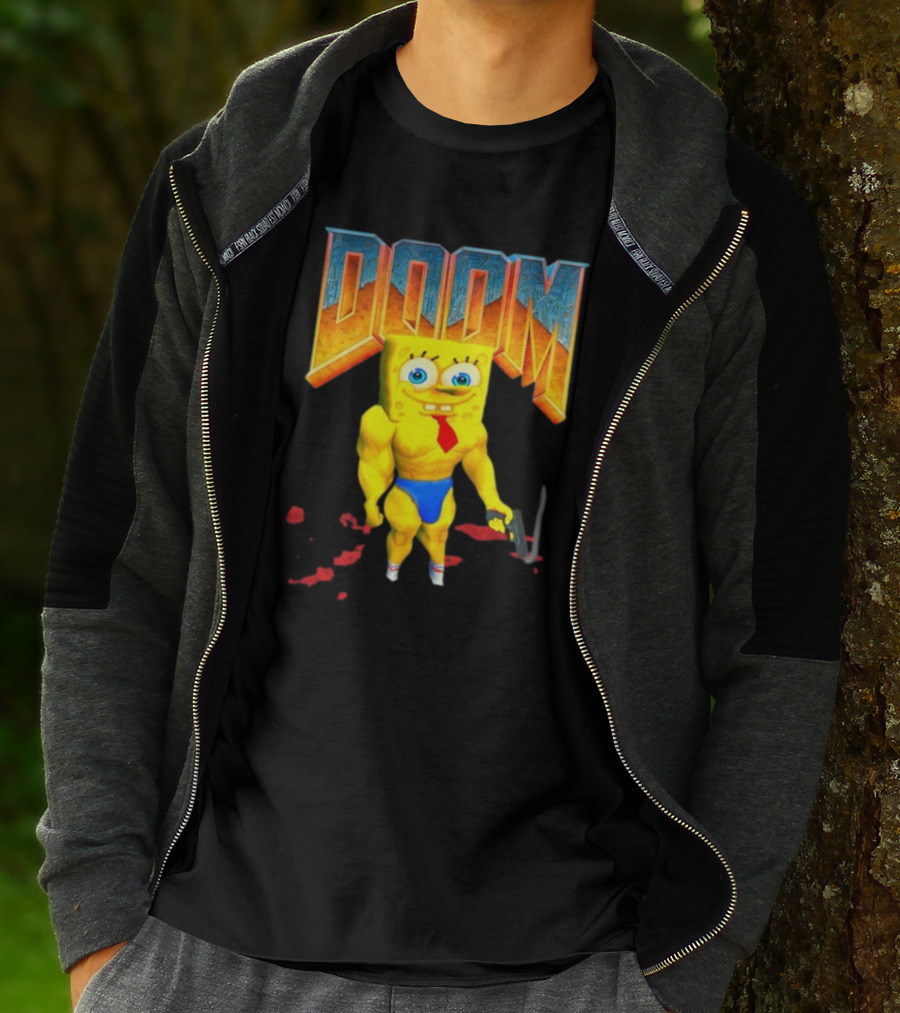 Doom Spongebob Teenhearts Muscular Parody Crossover T-Shirt
