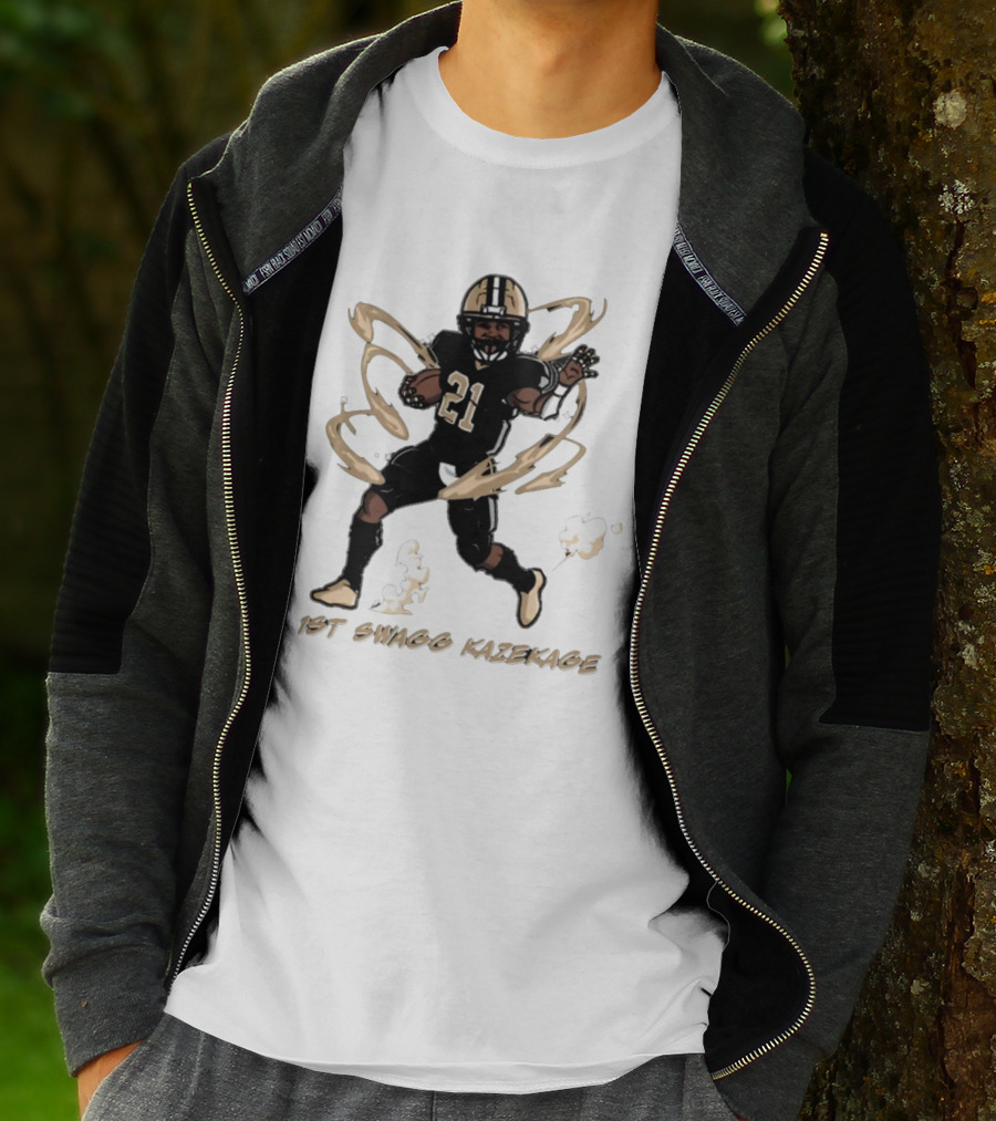 1St Swagg Kazekage Football Player Number 21 With Gold Aura T-Shirt
