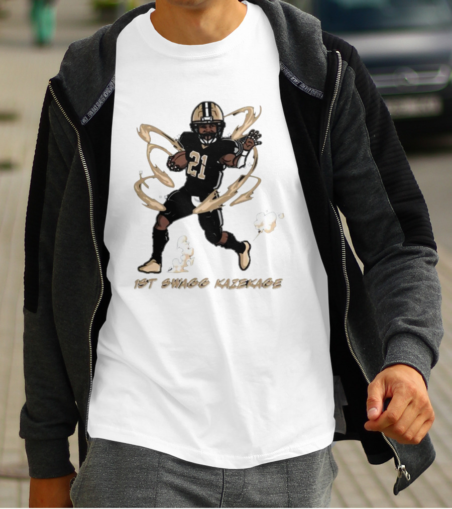 1St Swagg Kazekage Football Player Number 21 With Gold Aura T-Shirt