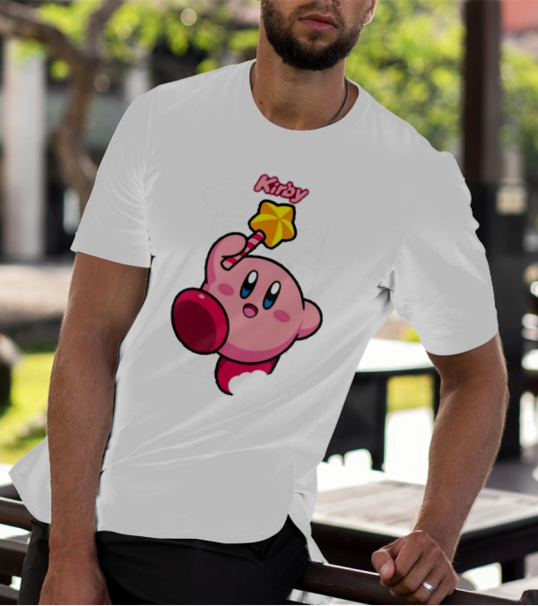 Kirby Main Character With Star Rod Gamestop Bioworld T-Shirt