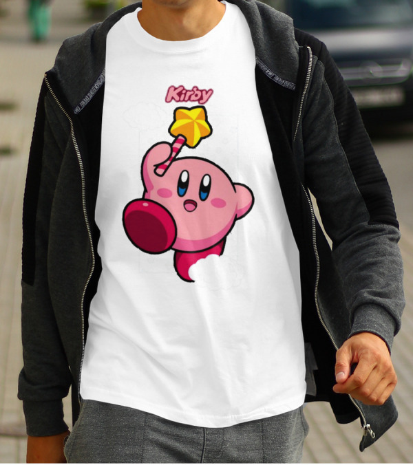 Kirby Main Character With Star Rod Gamestop Bioworld T-Shirt