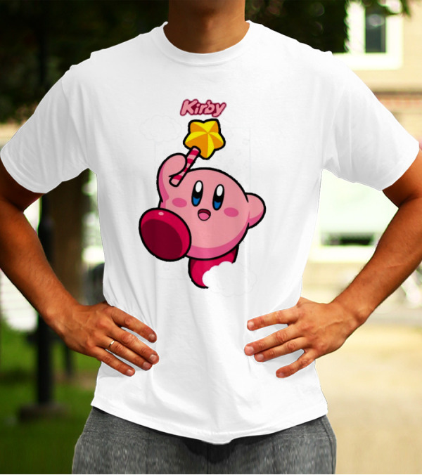 Kirby Main Character With Star Rod Gamestop Bioworld T-Shirt