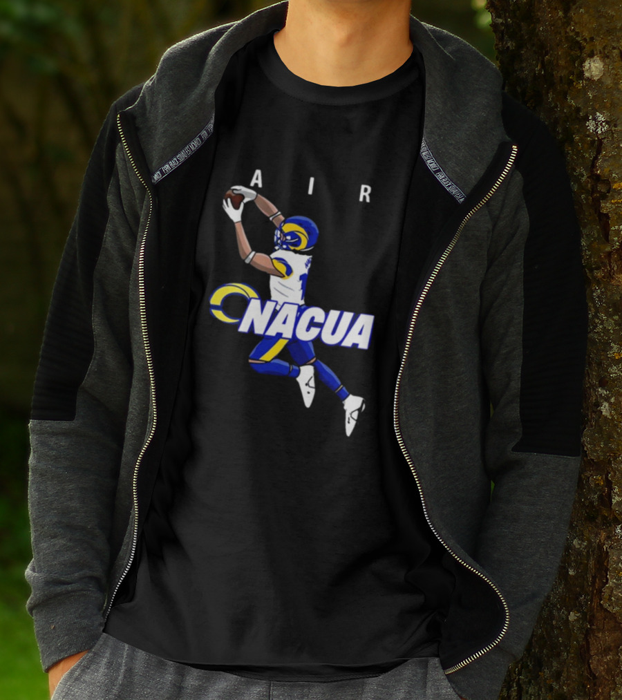 AIR Nacua Football Player Catch Rams Helmet T-Shirt