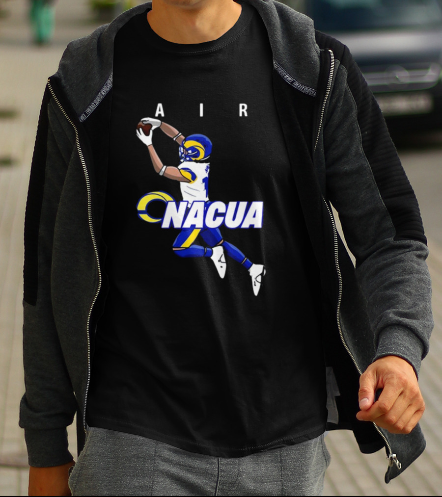 AIR Nacua Football Player Catch Rams Helmet T-Shirt